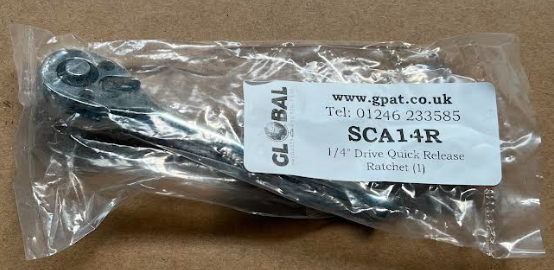 Global 1/4" Drive Quick Release Ratchet 72 Teeth