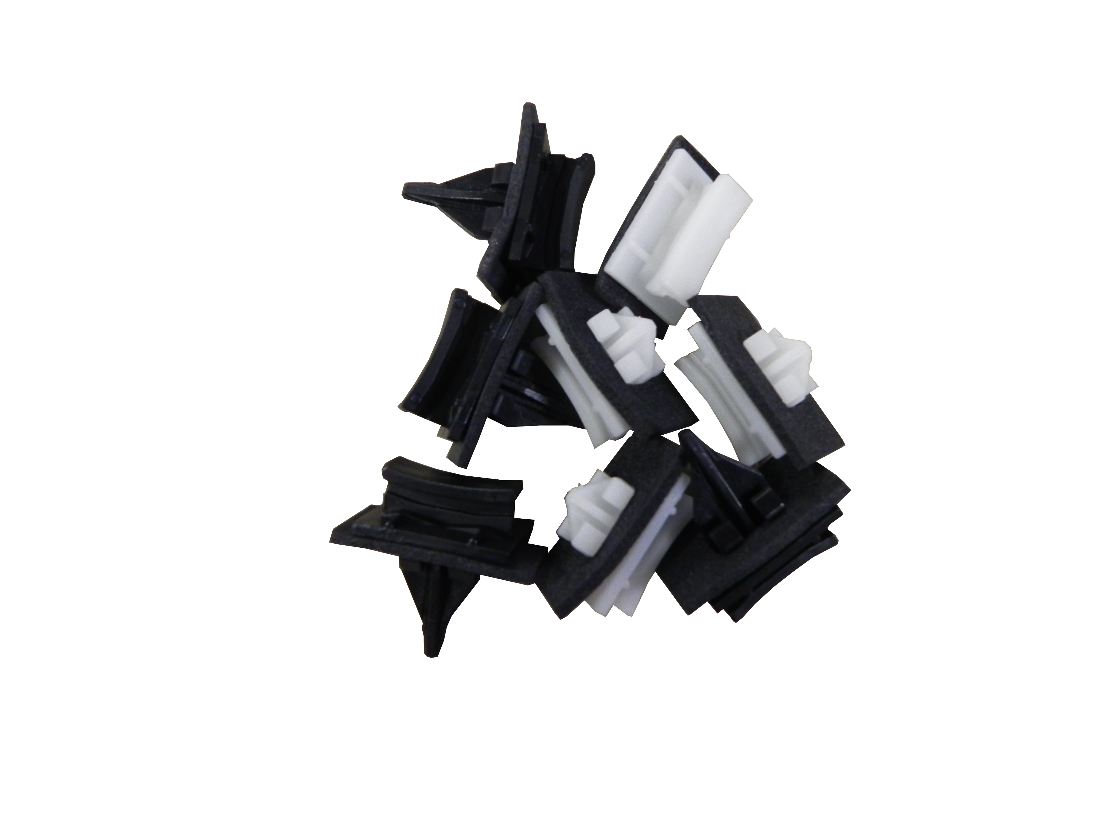 Ford Transit W/S Side Moulding Clips (set of 8 : 4 white/ 4 black) 2000-2014 (O.E. 4069906 & 4069907)