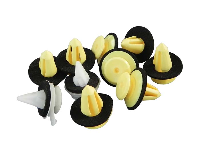 LAND ROVER Range Rover Sport, 05-13 WS-Clips A-pillar - 2 x white 8 x yellow (LR034389 & DYC500020) EURO CODE; 7032AKCRS2F