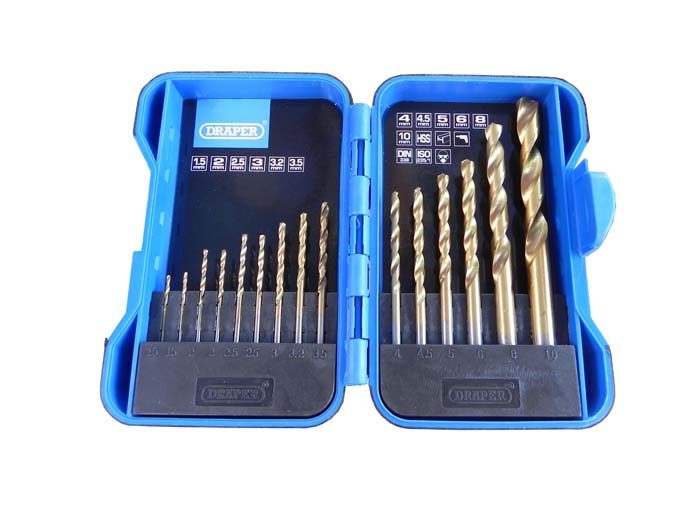 15-pce HSS Pro Drill Bit Set - Titanium Coated