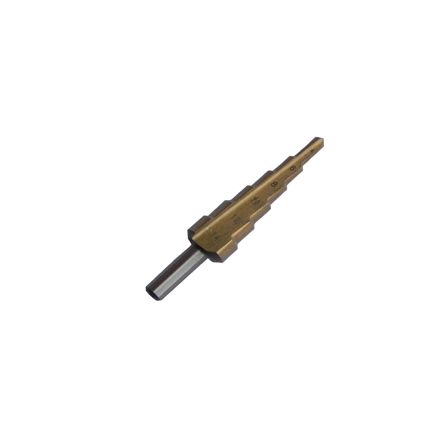 Step/Cone Drill Bit 4, 6, 8, 10, 12, 14mm Hole 