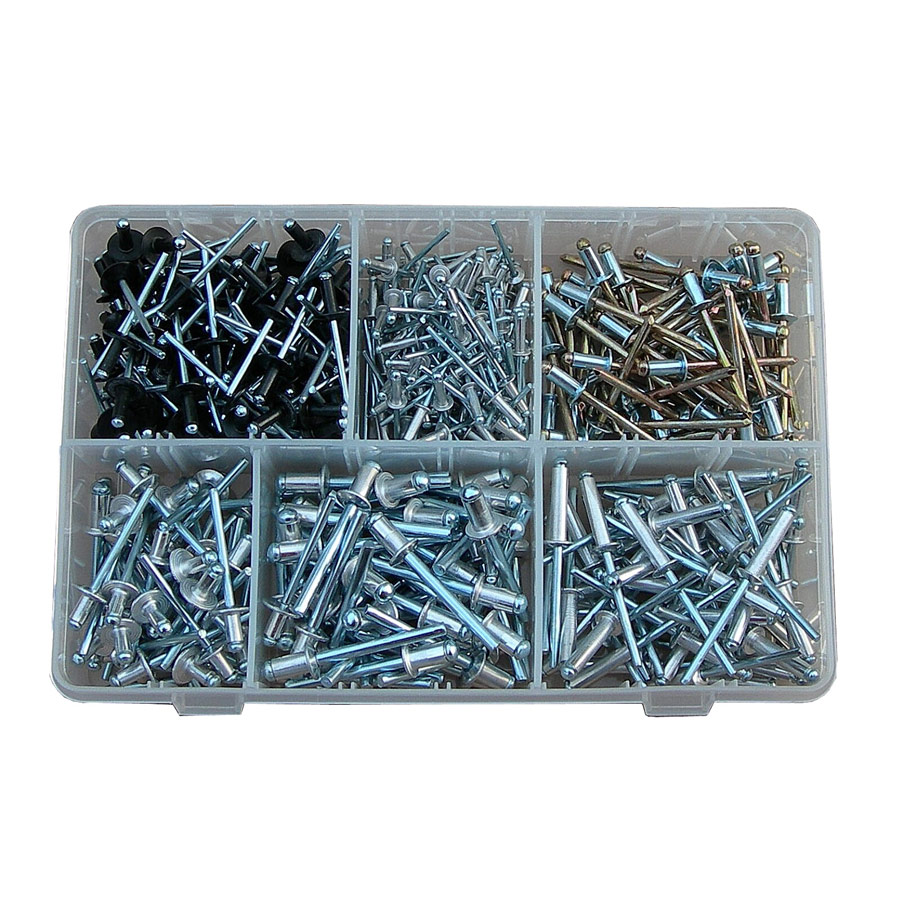 400-pce Assorted Rivet Set in Plastic Box