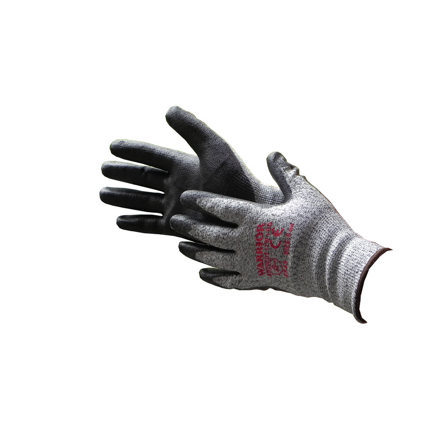 Warrior Black Anticut Level 5 Kevlar Safety Gloves Size 9