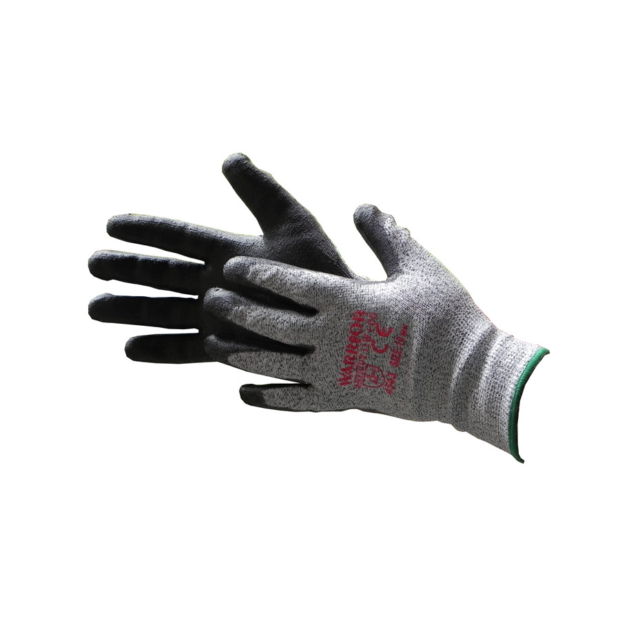 Warrior Black Anticut Level 5 Kevlar Safety Gloves Size 10