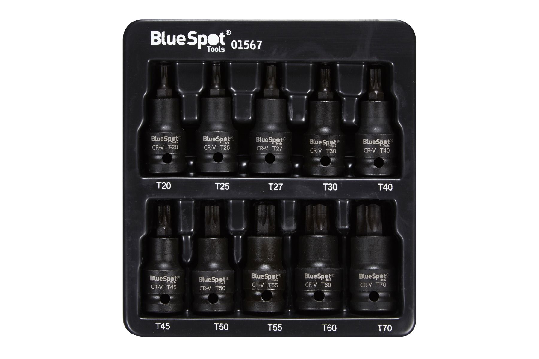 10-pce 1/2" Drive Impact Torx Socket Bits (T20-T70)