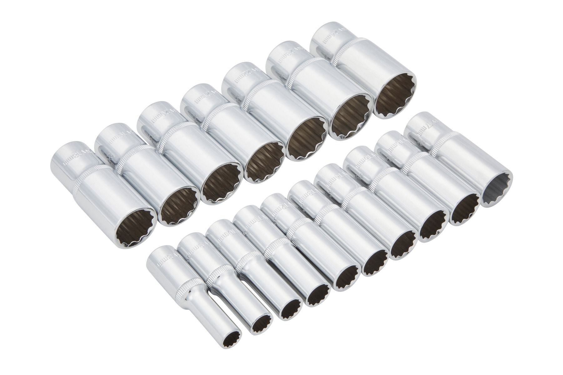 3/8" Deep Drive 13-pce Metric Socket Set (8-24mm) EVA Foam