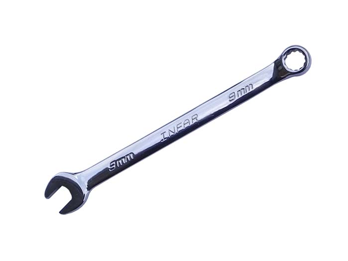 INFAR 9mm Polished Chrome Combination Spanner