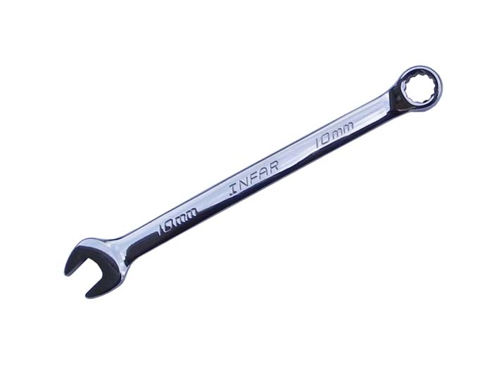 INFAR 10mm Polished Chrome Combination Spanner