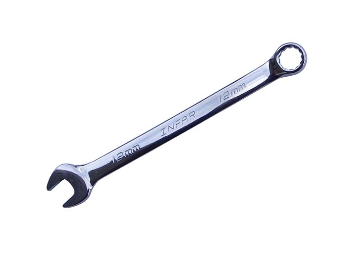 INFAR 12mm Polished Chrome Combination Spanner