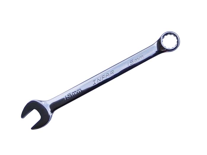 INFAR 15mm Polished Chrome Combination Spanner