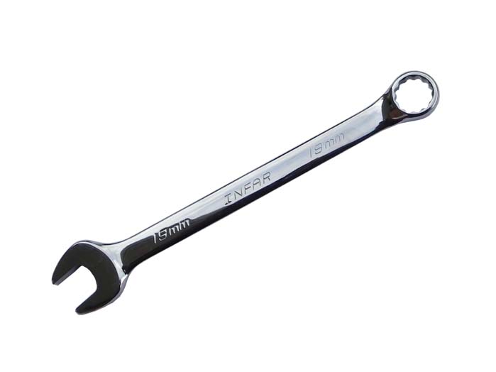 INFAR 19mm Polished Chrome Combination Spanner