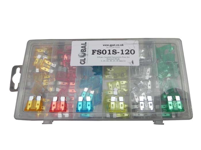 120 pce Assorted Automotive Standard Blade Fuse Set